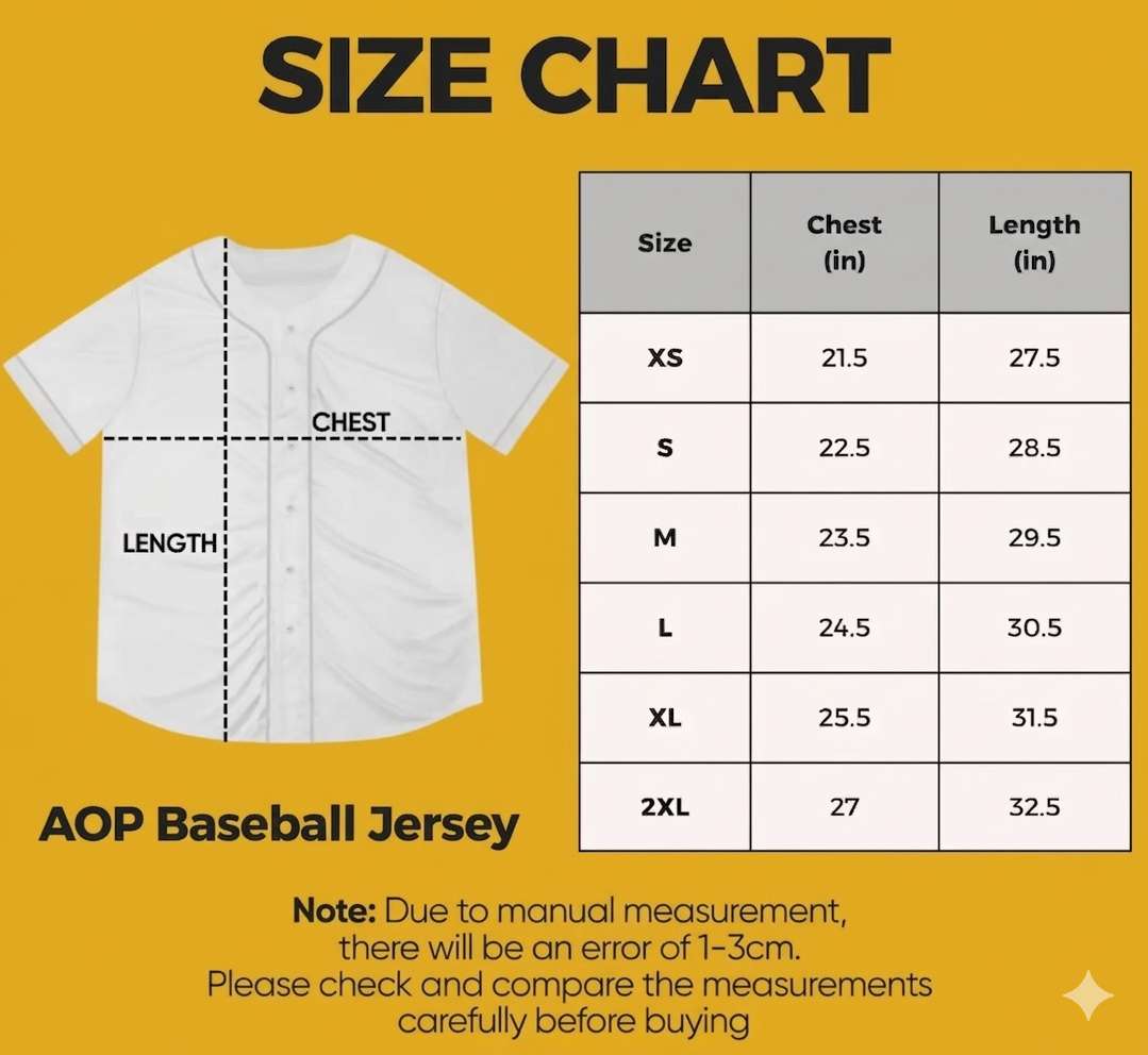 BSJ8100 Baseball Jersey AOP Shirt