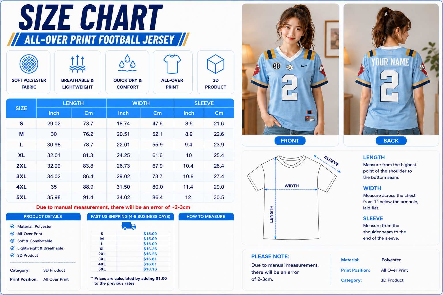 All-Over Print Football Jersey