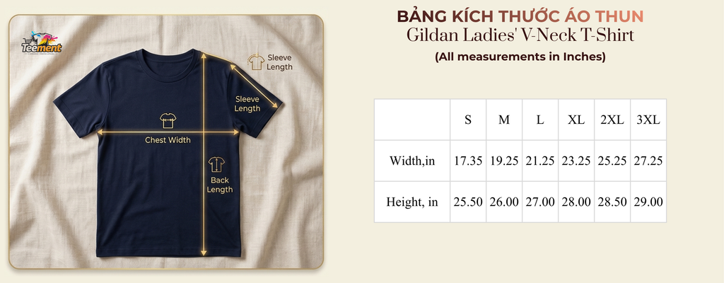 G5V00L Gildan Ladies' V-Neck T-Shirt